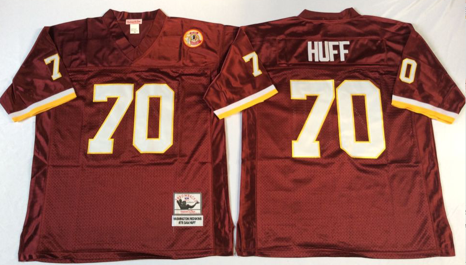 Men NFL Washington Redskins 70 Huff red Mitchell Ness jerseys
